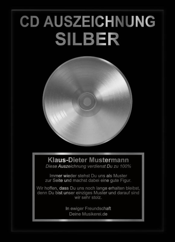 CD Auszeichnung in GLANZ-SILBER
